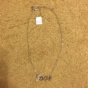 BNWT Lia Sophia Silver Script Love Necklace